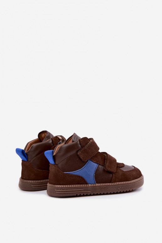 Zapatos de ante para niños marrones Barefoot Froddo G2110157-1