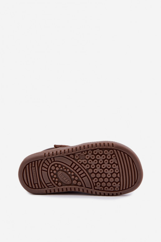 Zapatos de ante para niños marrones Barefoot Froddo G2110157-1