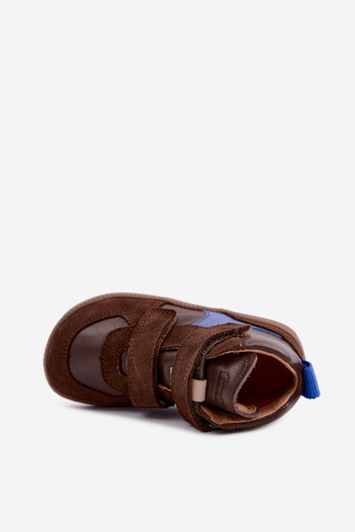 Zapatos de ante para niños marrones Barefoot Froddo G2110157-1