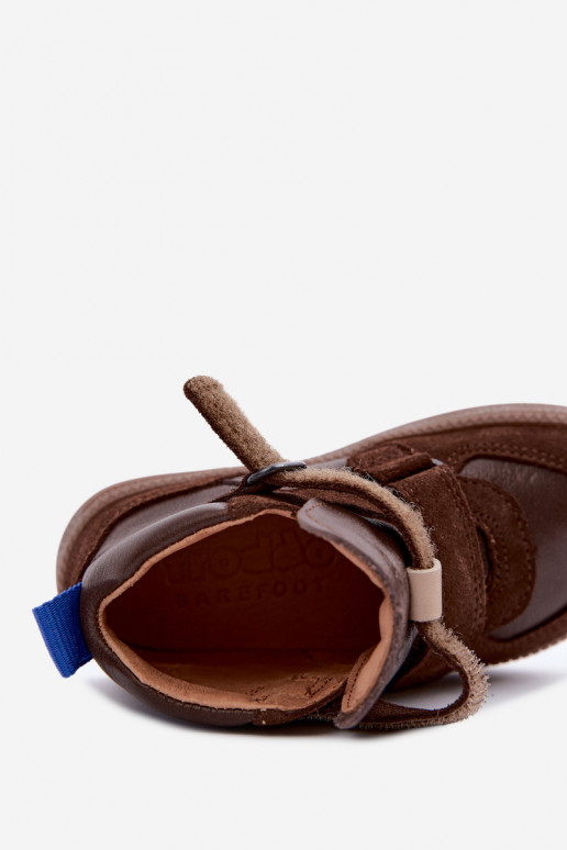 Zapatos de ante para niños marrones Barefoot Froddo G2110157-1
