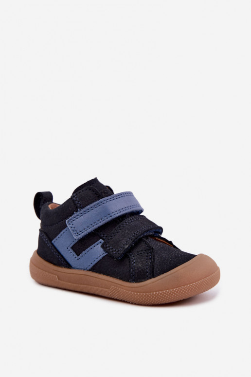 Zapatos de cuero para niños azul oscuro Barefoot Froddo G2130380