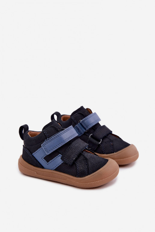Zapatos de cuero para niños azul oscuro Barefoot Froddo G2130380