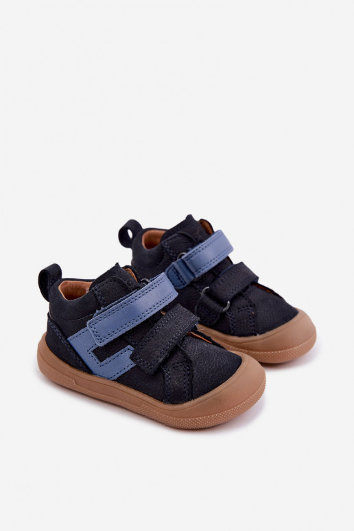 Zapatos de cuero para niños azul oscuro Barefoot Froddo G2130380