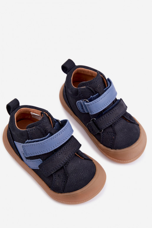 Zapatos de cuero para niños azul oscuro Barefoot Froddo G2130380