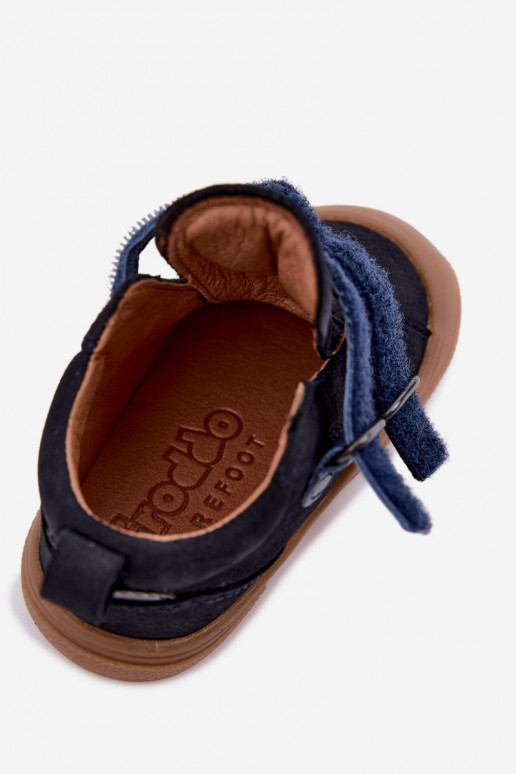 Zapatos de cuero para niños azul oscuro Barefoot Froddo G2130380