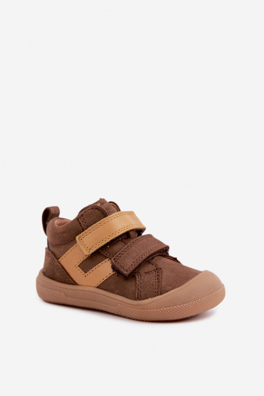 Zapatos de cuero para niños marrones Barefoot Froddo G2130380-2
