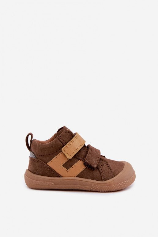 Zapatos de cuero para niños marrones Barefoot Froddo G2130380-2