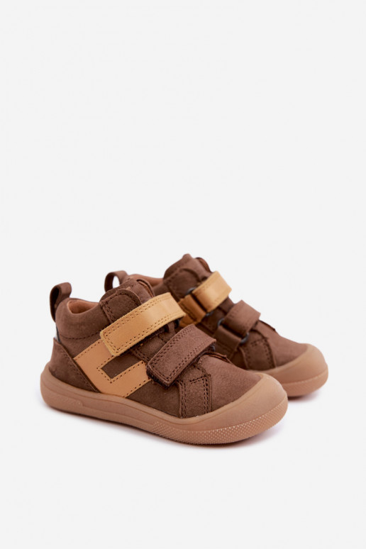 Zapatos de cuero para niños marrones Barefoot Froddo G2130380-2