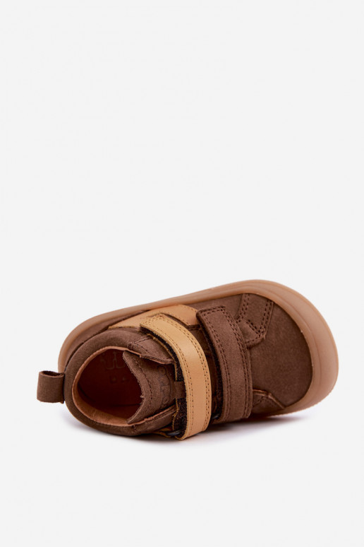Zapatos de cuero para niños marrones Barefoot Froddo G2130380-2
