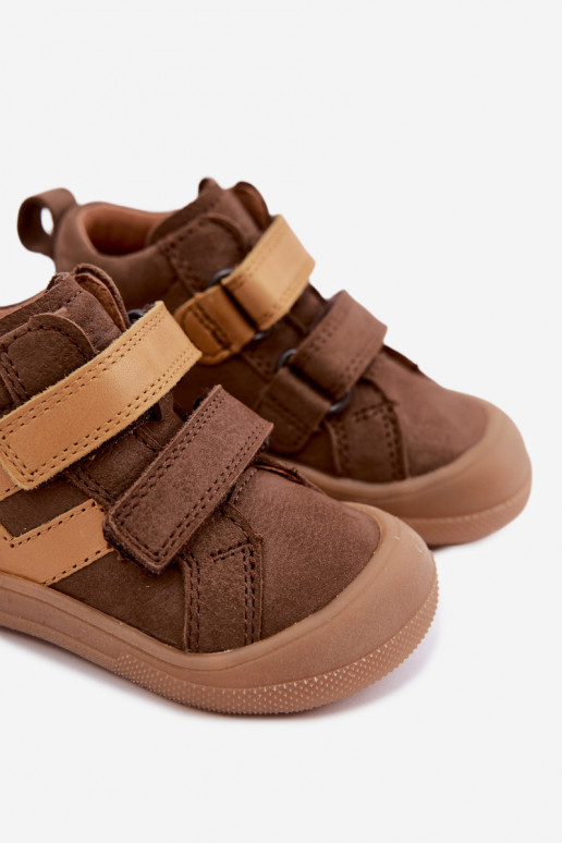 Zapatos de cuero para niños marrones Barefoot Froddo G2130380-2