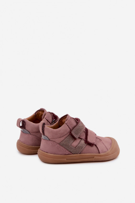 Zapatos de cuero para niños Barefoot FRODDO G2130380-3 en rosa