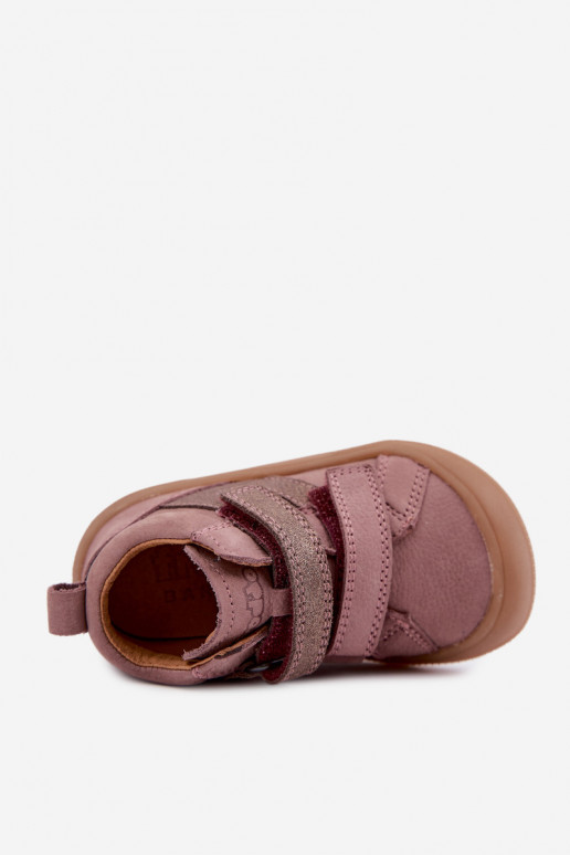 Zapatos de cuero para niños Barefoot FRODDO G2130380-3 en rosa