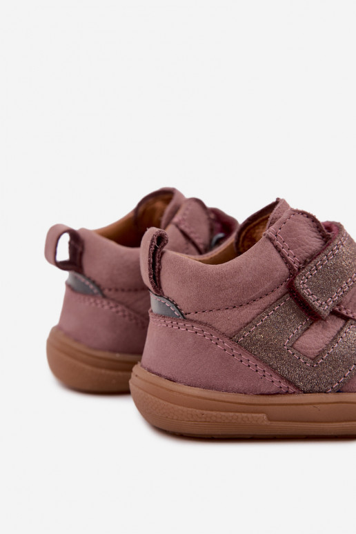 Zapatos de cuero para niños Barefoot FRODDO G2130380-3 en rosa