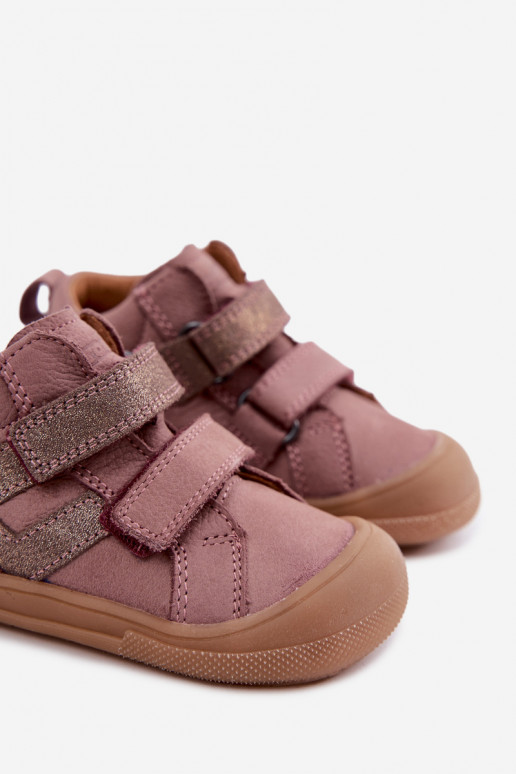 Zapatos de cuero para niños Barefoot FRODDO G2130380-3 en rosa