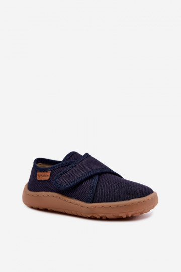 Zapatillas para niños con cierres adhesivos Barefoot Froddo G1700438 en azul oscuro
