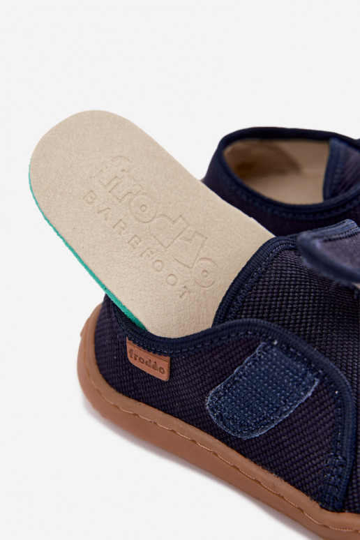 Zapatillas para niños con cierres adhesivos Barefoot Froddo G1700438 en azul oscuro
