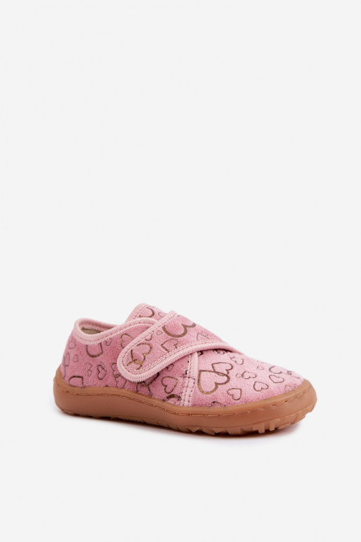 Zapatillas para niños con cierres adhesivos Barefoot Širdelės Froddo G1700438-18 en rosa