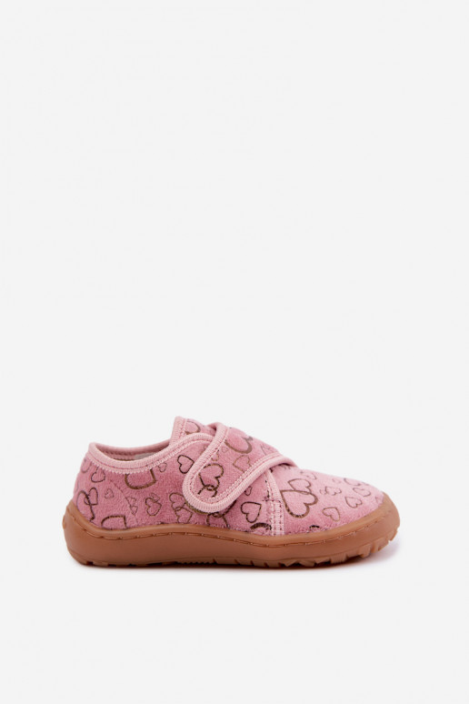 Zapatillas para niños con cierres adhesivos Barefoot Širdelės Froddo G1700438-18 en rosa