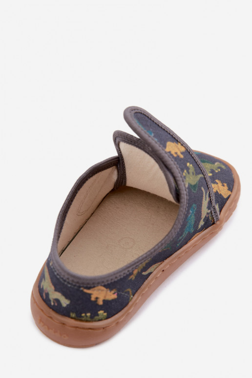 Zapatillas para niños con cierres adhesivos Barefoot Dinozaurai Froddo G1700438-26 en gris