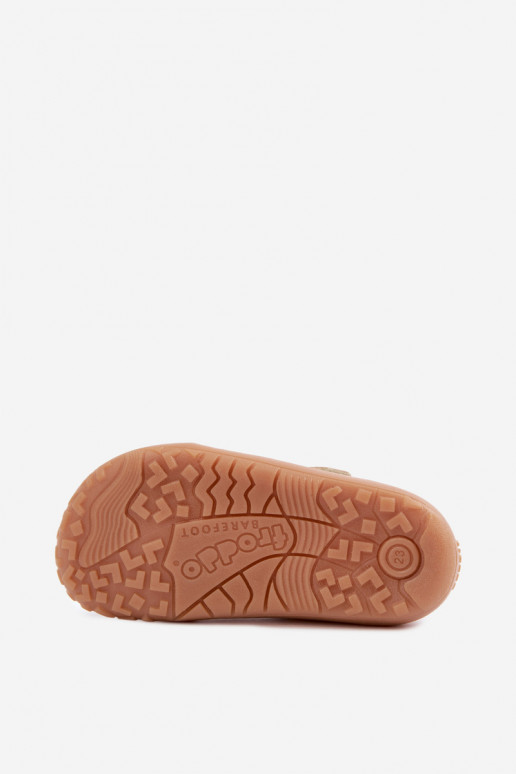 Zapatillas para niños con cierres adhesivos y brillo Barefoot Froddo Canvas G1700439-3 en dorado