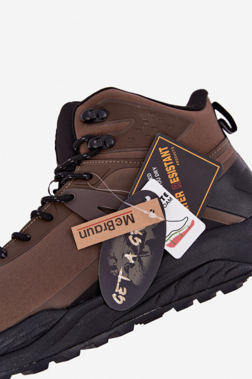 Botas de senderismo aisladas para hombres impermeables en marrón Koby