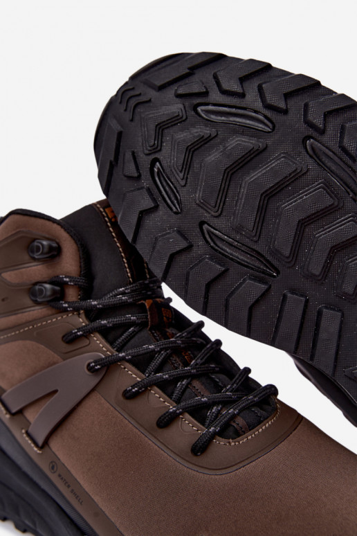 Botas de senderismo aisladas para hombres impermeables en marrón Koby