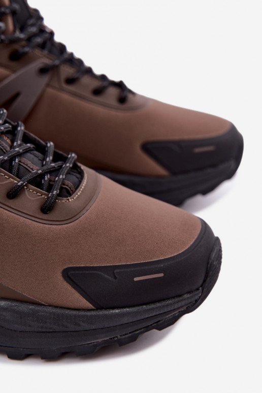 Botas de senderismo aisladas para hombres impermeables en marrón Koby