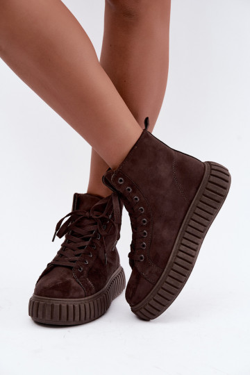 calentamiento zapatos casualesde gamuza ecológicau con una plataforma CzekoladoAe Isaria