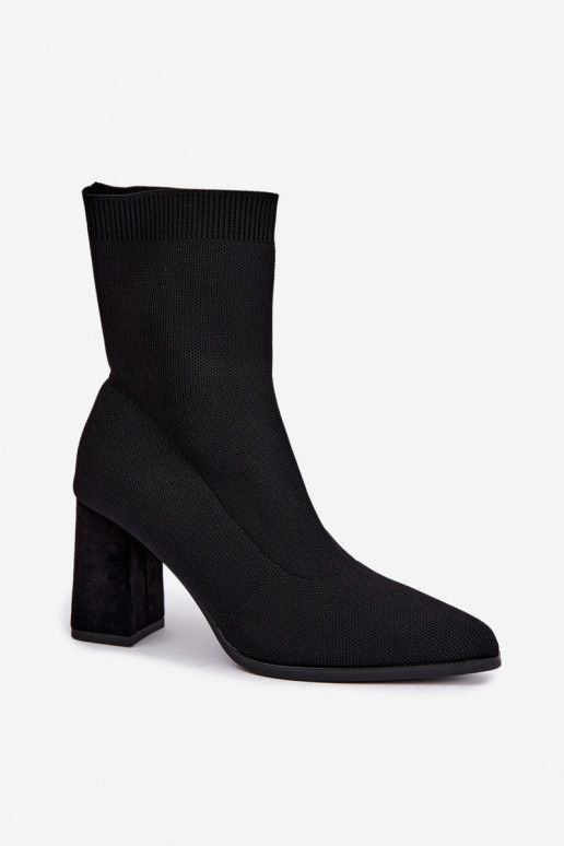 Botines cálidos para mujer modelo slip-on, negros