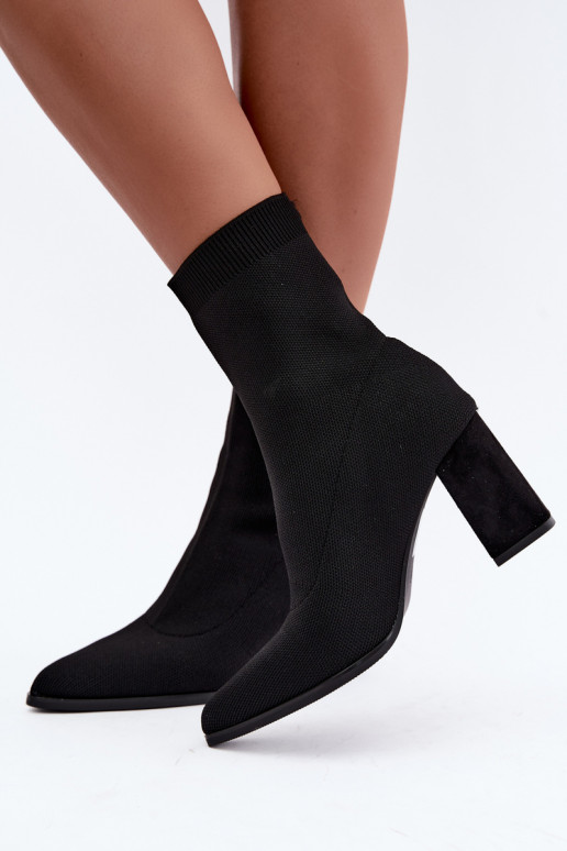 Botines cálidos para mujer modelo slip-on, negros