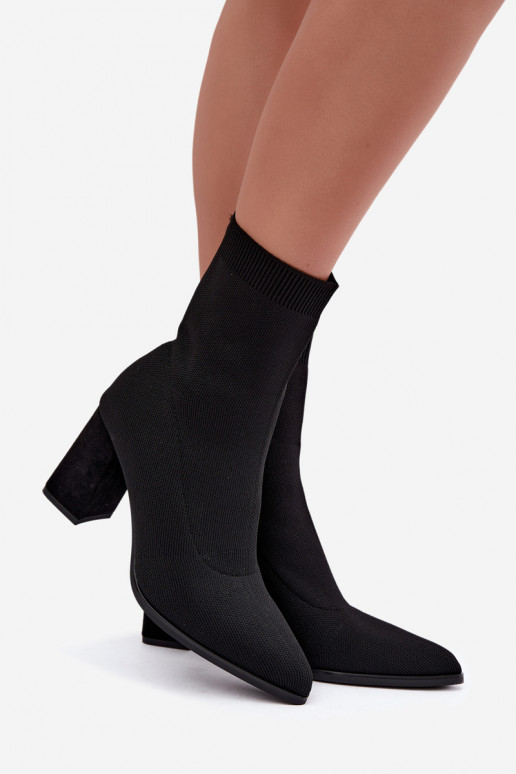 Botines cálidos para mujer modelo slip-on, negros
