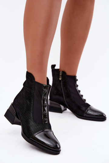 Botas de ante con tacones aislados D&A CR62-3188 negro 2