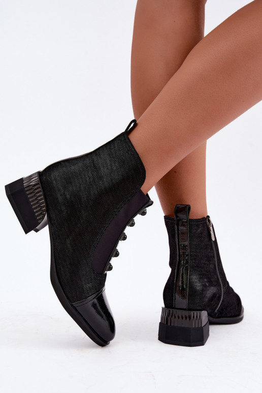 Botas de ante con tacones aislados D&A CR62-3188 negro