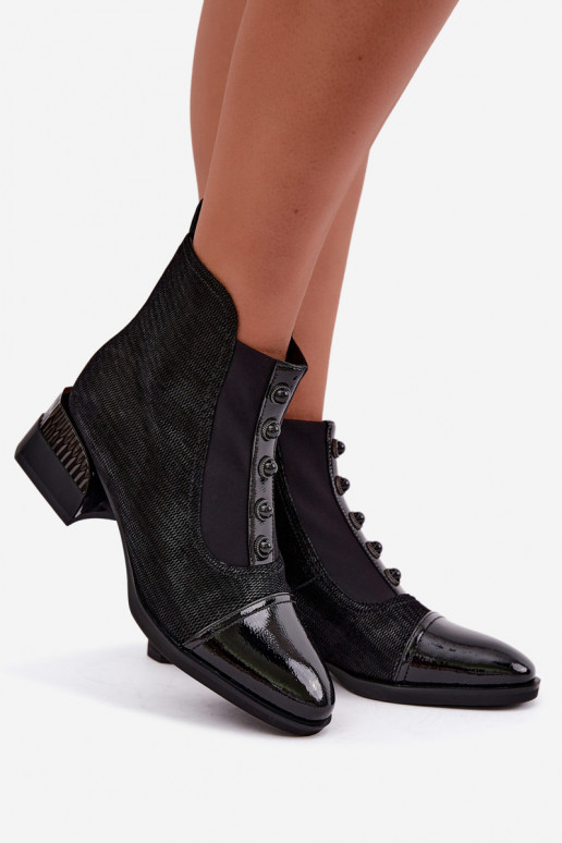 Botas de ante con tacones aislados D&A CR62-3188 negro