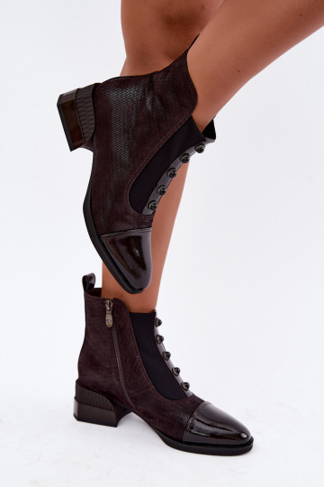 Botas de ante con tacones aislados D&A CR62-3188 chocolate 2
