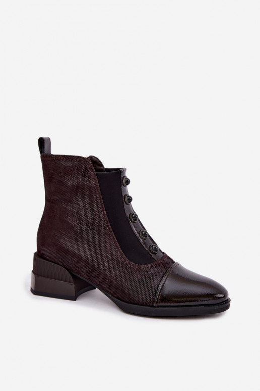Botas de ante con tacones aislados D&A CR62-3188 chocolate
