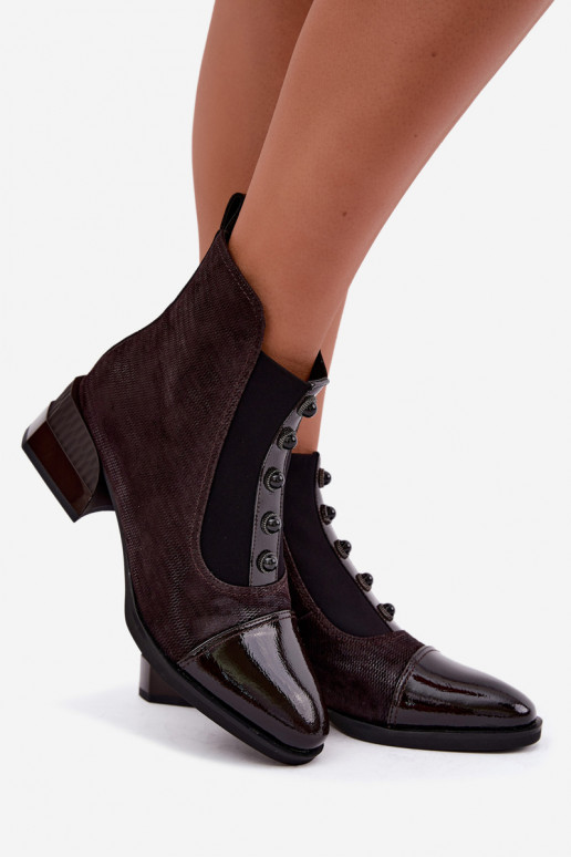 Botas de ante con tacones aislados D&A CR62-3188 chocolate