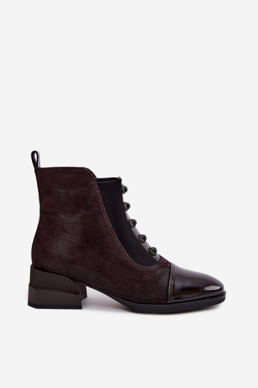 Botas de ante con tacones aislados D&A CR62-3188 chocolate
