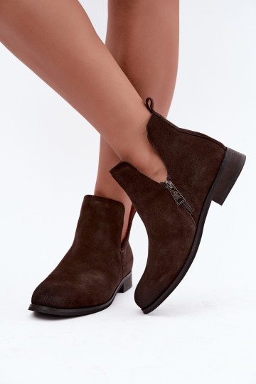 Botas de ante con cortes Vinceza 133142 chocolate