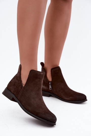 Botas de ante con cortes Vinceza 133142 chocolate 2