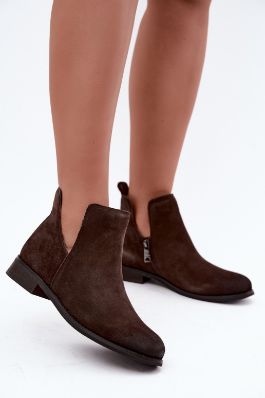 Botas de ante con cortes Vinceza 133142 chocolate