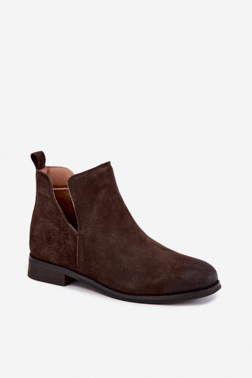 Botas de ante con cortes Vinceza 133142 chocolate