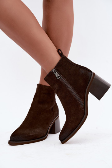 Botines aislados de cuero sintético con tacones Vinceza en color chocolate 2