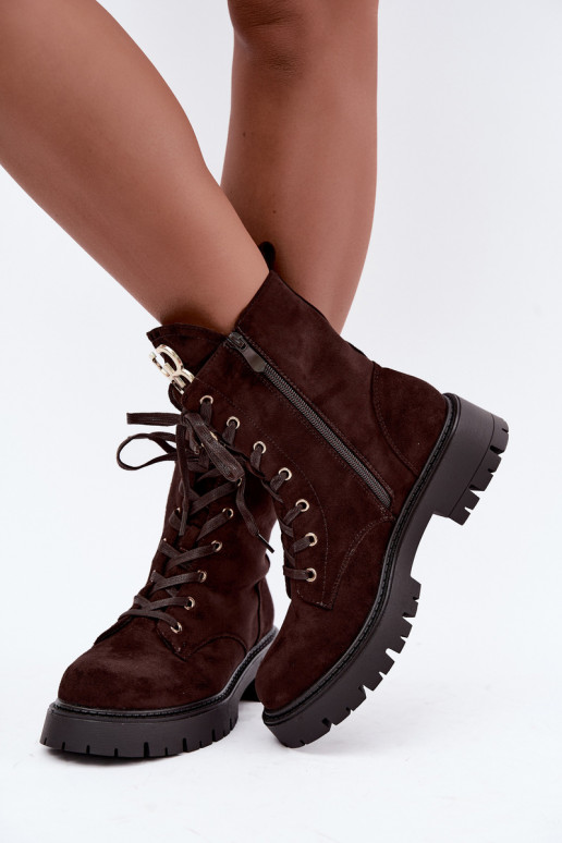 Botines cálidos para mujer con adornos de ante sintético Falira