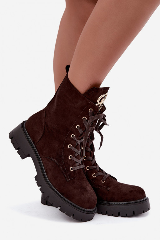 Botines cálidos para mujer con adornos de ante sintético Falira