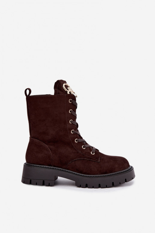 Botines cálidos para mujer con adornos de ante sintético Falira
