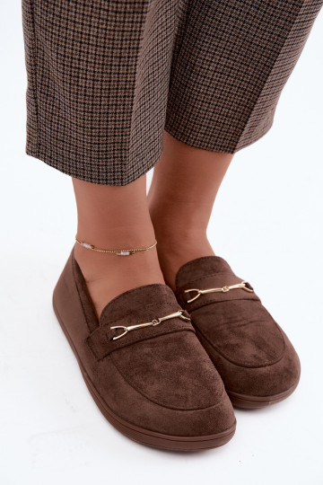 Mocasines dorados Barefoot Ze con detalles marrones Paresa