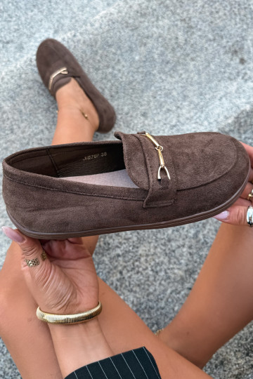 Mocasines dorados Barefoot Ze con detalles marrones Paresa 2