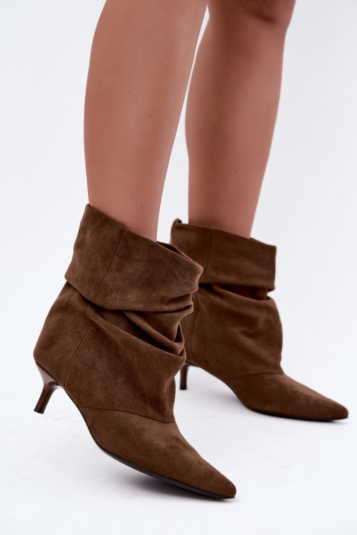 Botines chaki sin cordones con tacones Loralia
