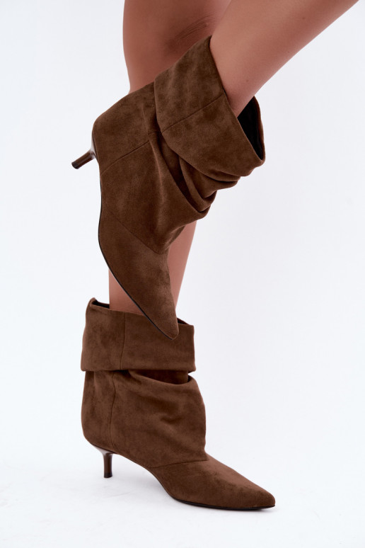 Botines chaki sin cordones con tacones Loralia